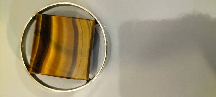 A Magnificent Vintage Tiger's Eye Sterling Silver Pendant/Brooch Combination