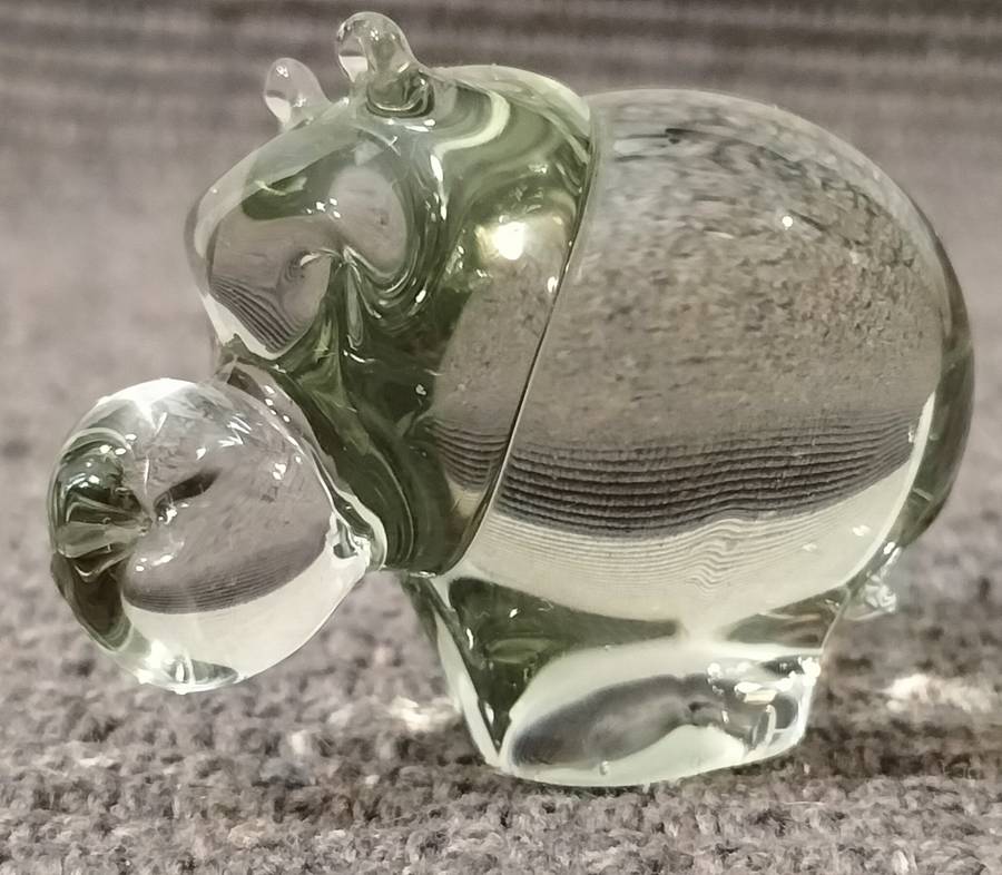 A Beautiful Intact Ngwenya Glass Hippopotamus