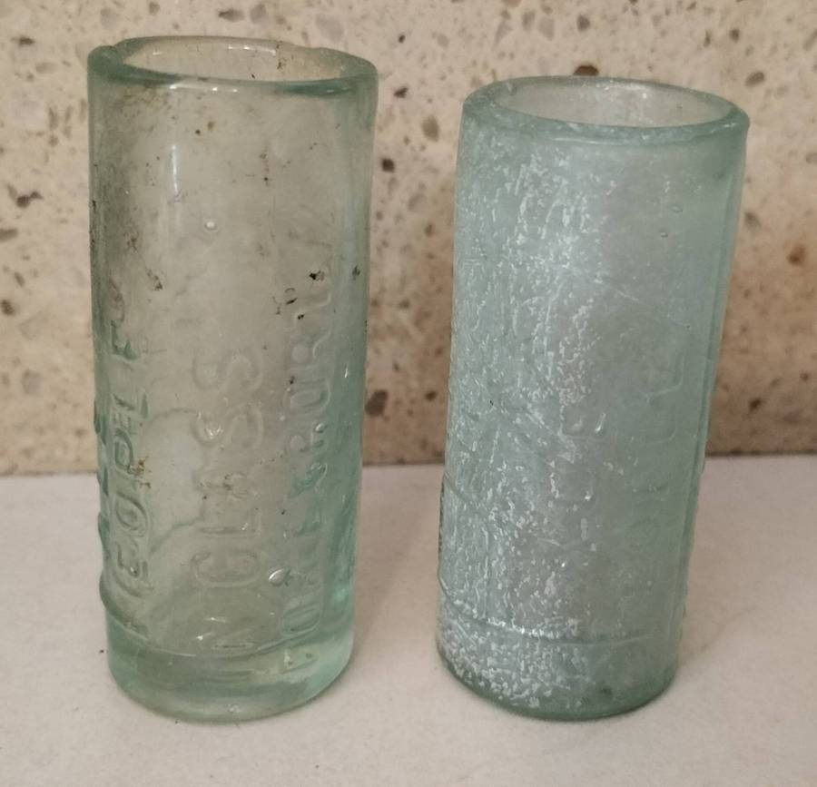 Very Rare Pair of Dr Williams Pink Pills for Pale People Circa 1930 Glass Vials