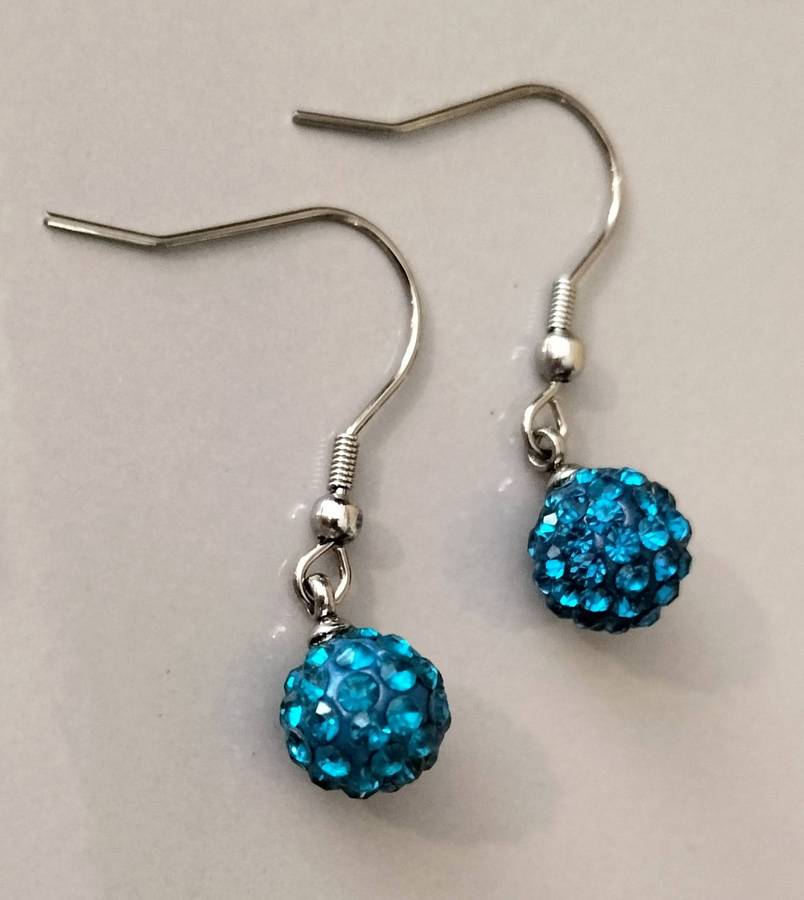 Stunning Pair of Crystal Ball Drop Earrings