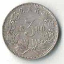 ZAR Kruger 1896 3P  Threepence. Condition!