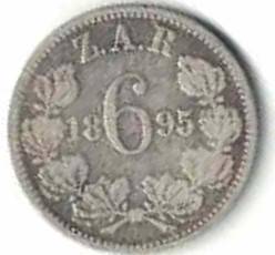 ZAR Kruger 1895 6P  Sixpence
