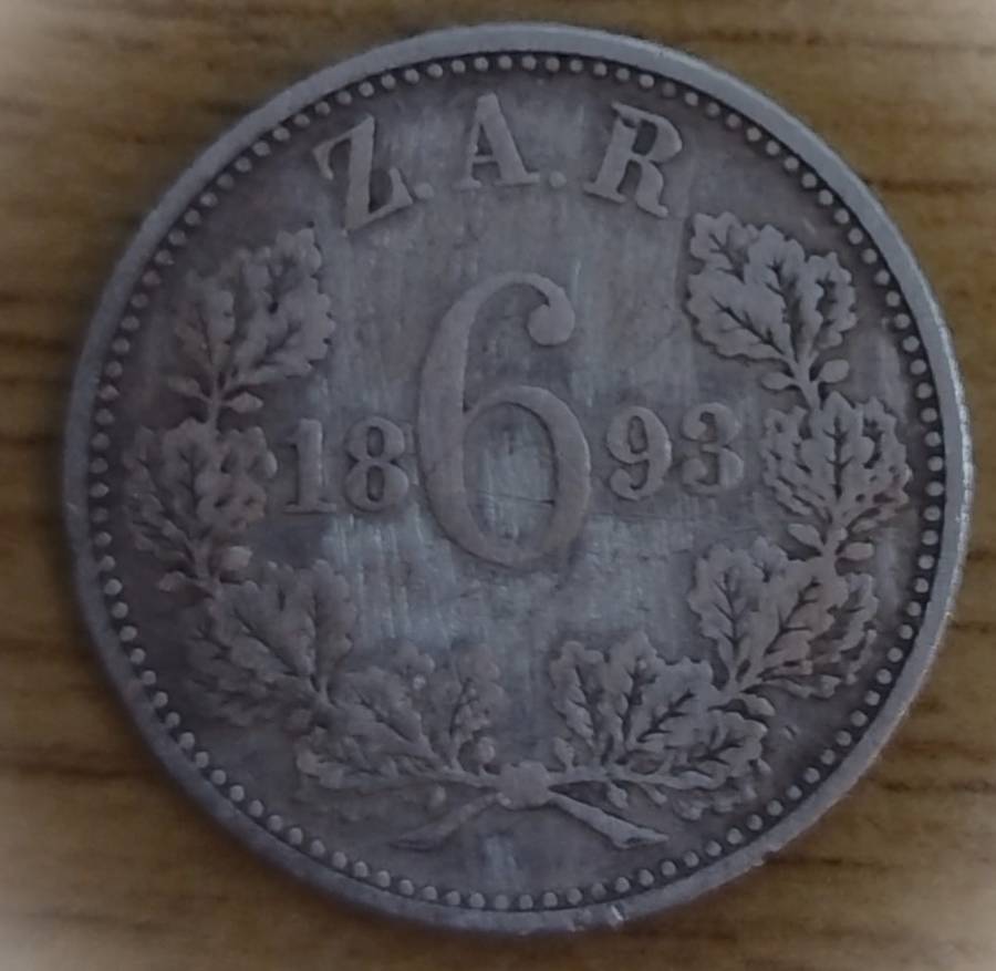 ZAR Kruger 1893 6P  Sixpence . Condition
