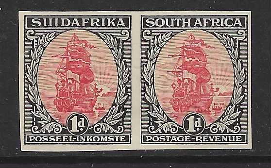 Union 1926 London Imperf 1d red and black Plate Proof pair. Rare.