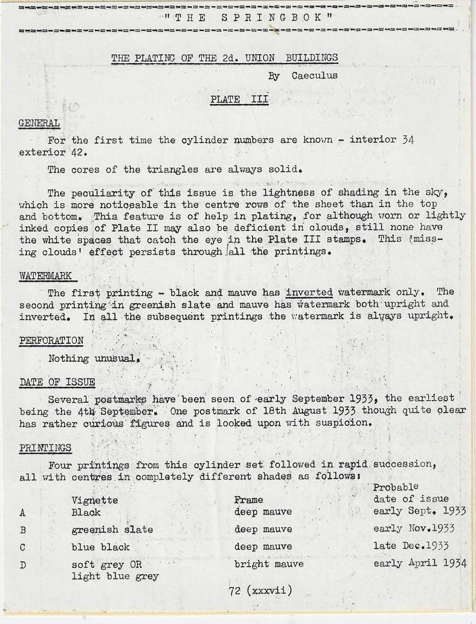 Union Reconstructed Plate III 2d Roto with notes.