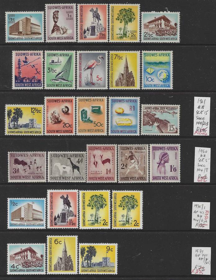 SWA 1960/70 Eleven sets superb MNH. R 3,500.