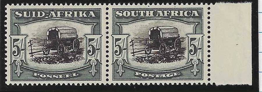 Union 1944 5/- SACC 62a/SG 64b.superb marginal MNH.