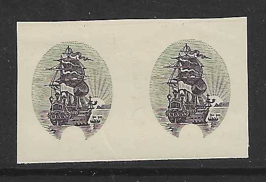 Union Imperf Roto Proof pair - Vignette only.