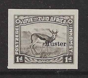 Union: 1923 scarce grey-brown Imperf `MUSTER` (Specimen) Harrison Essay. Unused as issued.