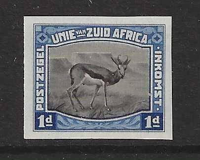 Union: 1923 scarce blue Imperf Harrison Essay. Superb MNH. See below.