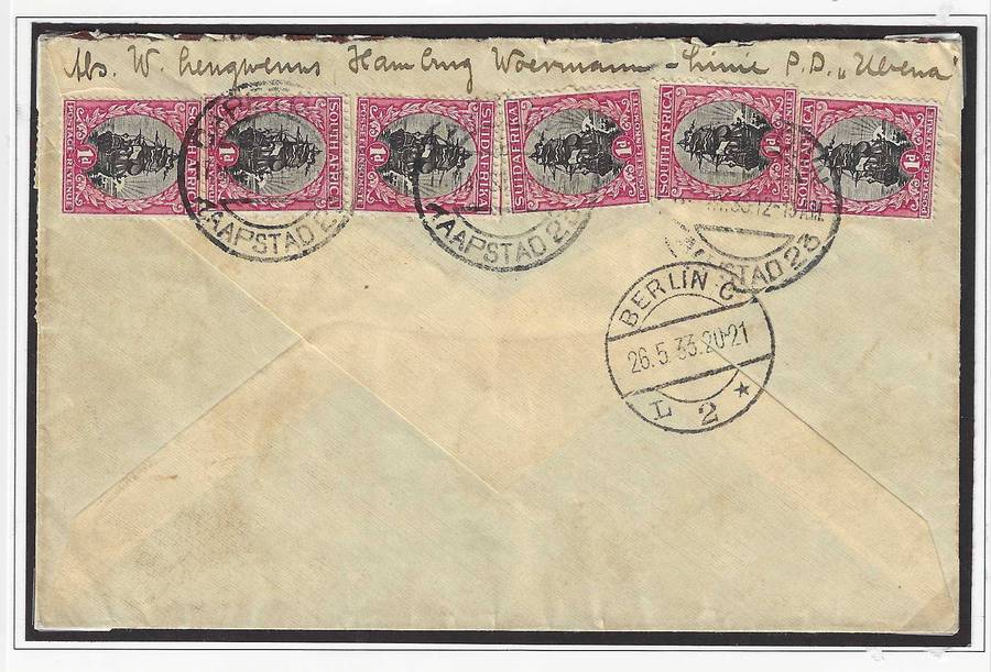 Union: 1933 Unique and rare Roto R11 coil cover to Hamburg
