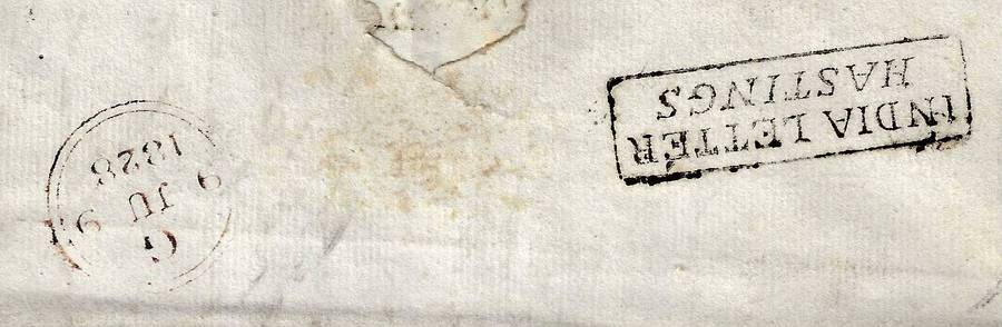 Cape 1828 Rare Cape Town/Hastings/London/Daventry `INDIA LETTER - HASTINGS` ship letter.