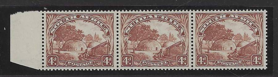 Union: 1932 Roto 4d `Spear Flaw` strip. Wm up. CV R 16,000 plus.  MNH. SACC47.