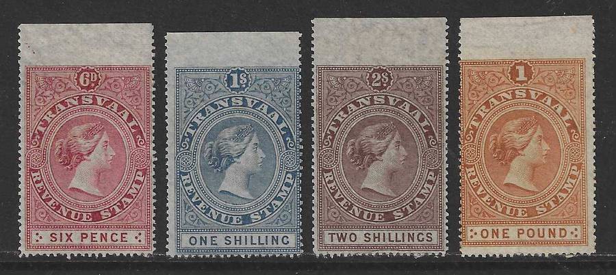 Transvaal 1878 Marginal unused group ex Bradbury Wilkinson Archives.