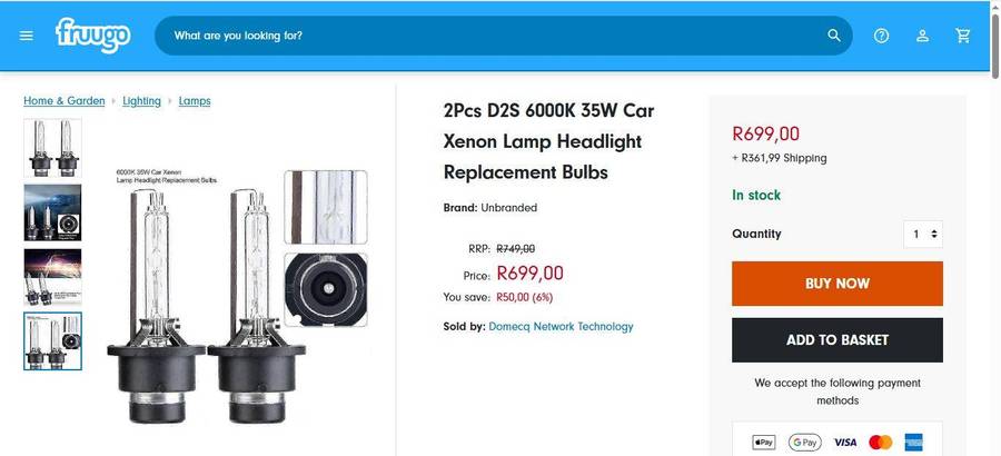 2Pcs D2S 6000K 35W Car Xenon Lamp Headlight Replacement Bulbs