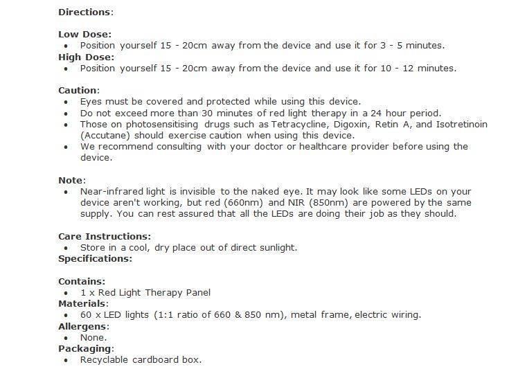 Red Light Therapy Panel (300W)