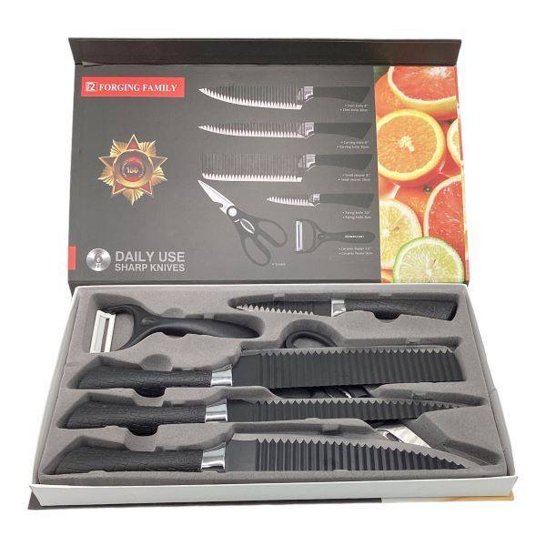 6 Piece Daily Use Sharp Knife Set - Black