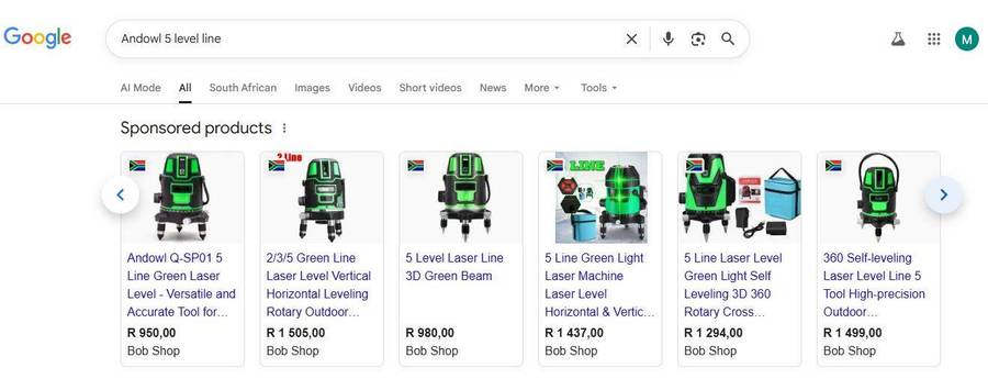 Andowl 5 Laser Level Line Self Leveling 3D Green Beam