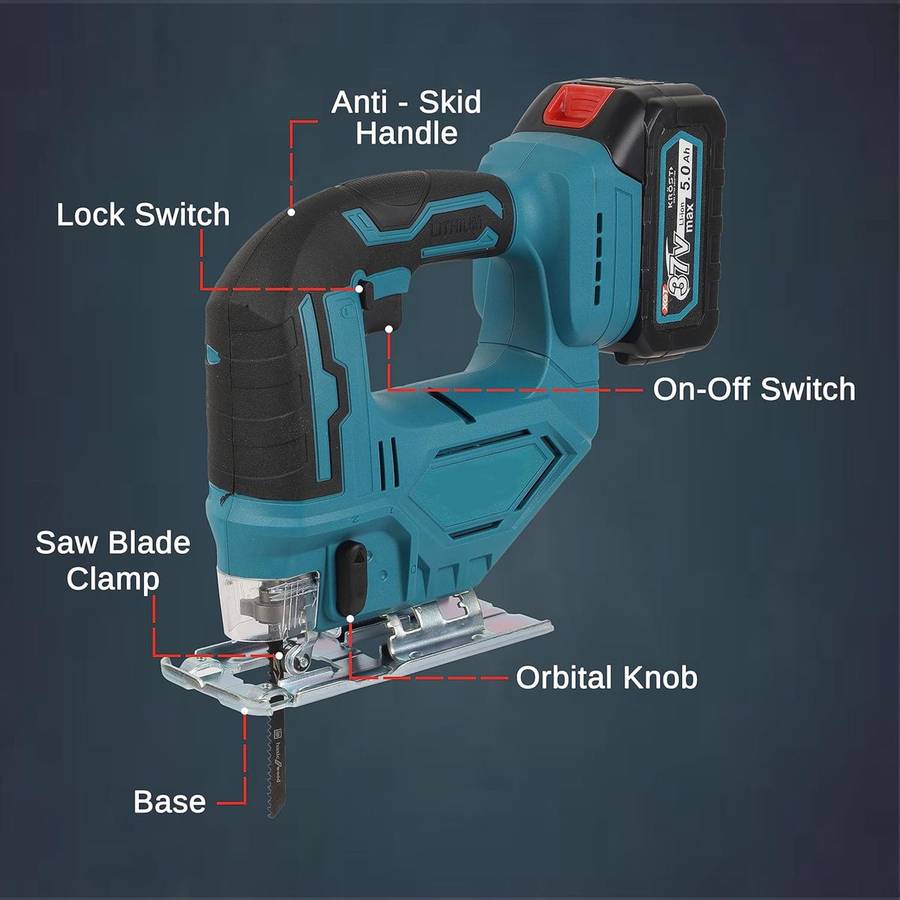 Powerful Brushless Cordless Handheld Jig Saw With Two Lithium Battery