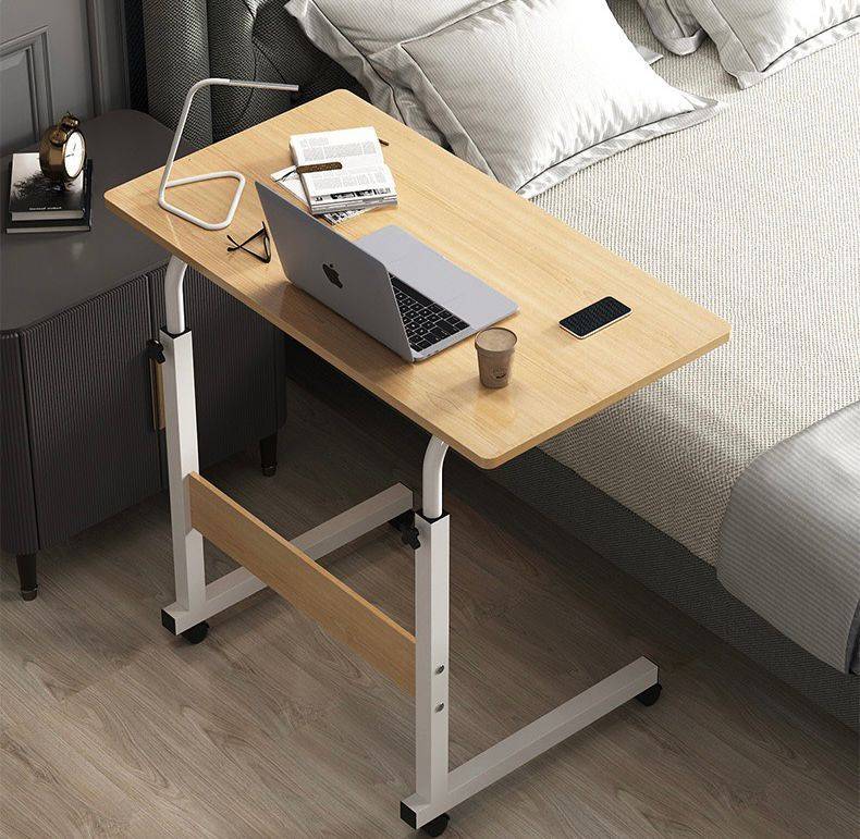 Portable Laptop Desk With Adjustable Stand & Wheels - Beige