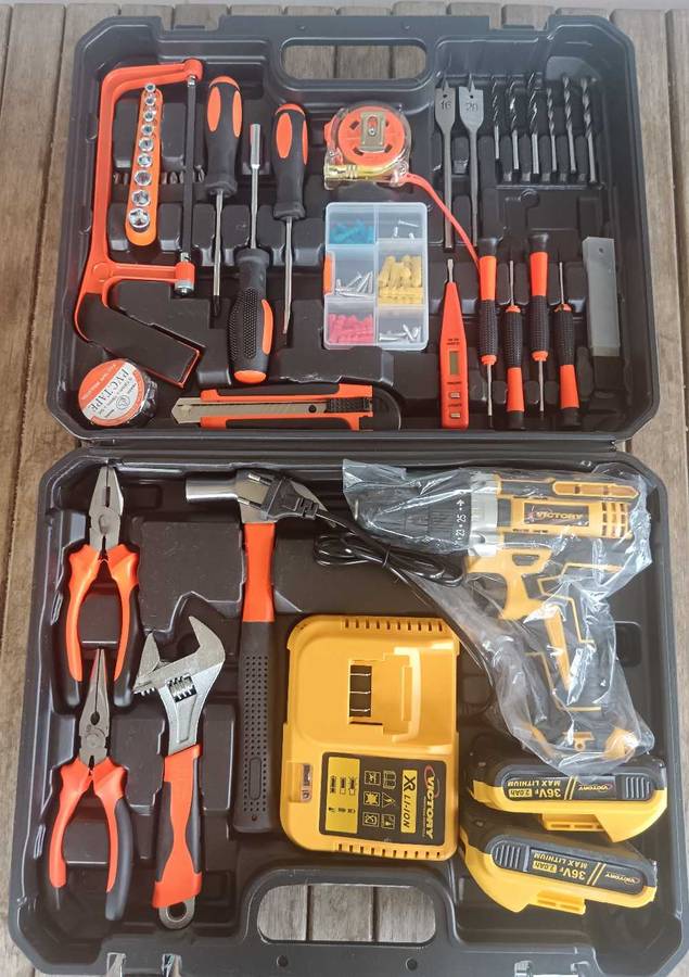 Cordless Electric Drill Set with 2 x 7500mAh Batteries
