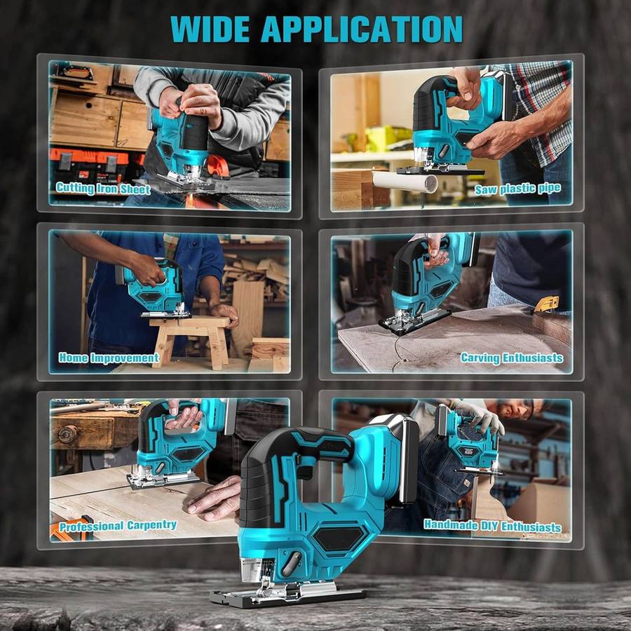 Powerful Brushless Cordless Handheld Jig Saw With Two Lithium Battery