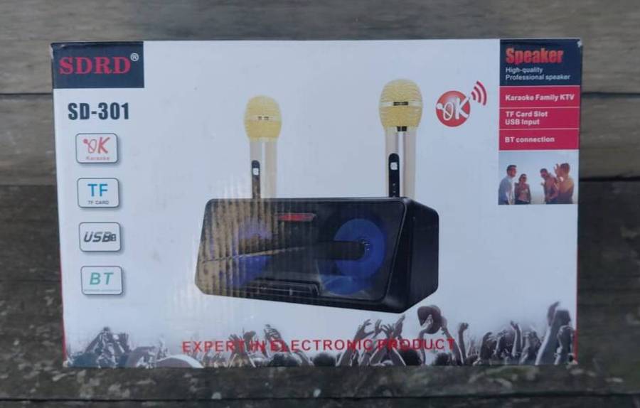 SDRD SD-301 2 in 1 Family KTV Portable Wireless Live Dual Microphone + Bluetooth Speaker