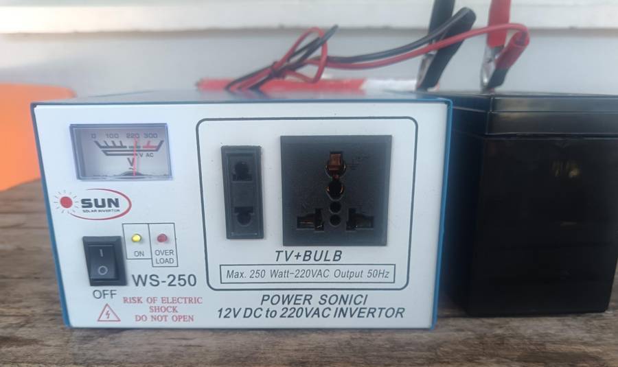 Solar Powered Inverter Plus Deep Cycle Battery