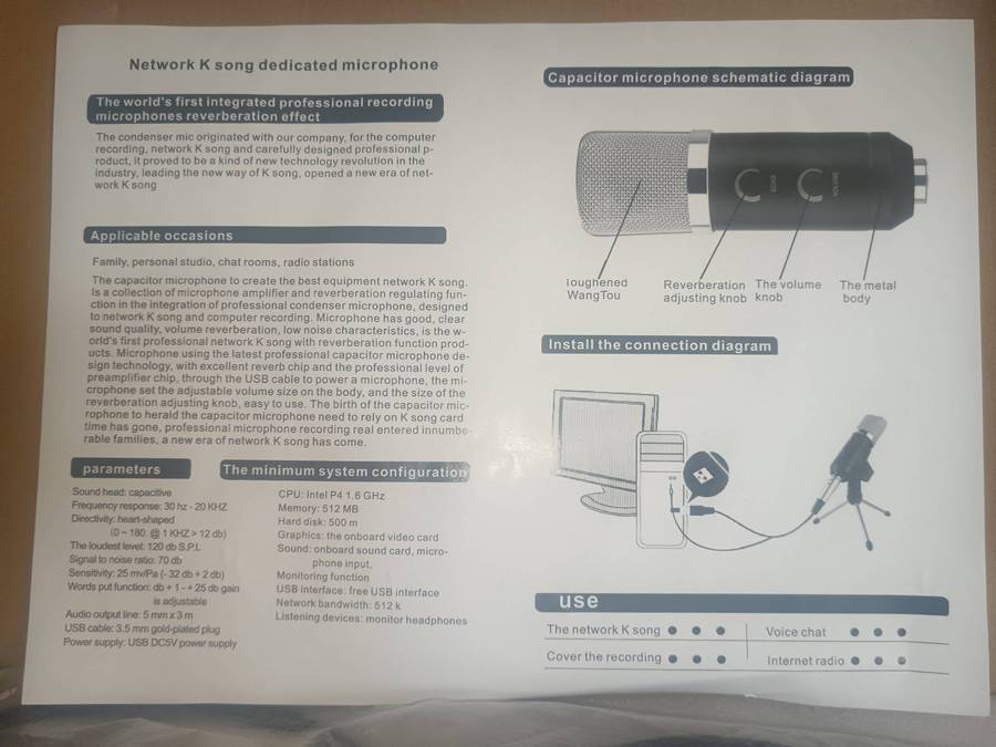 Professional Condenser Microphone M-800U