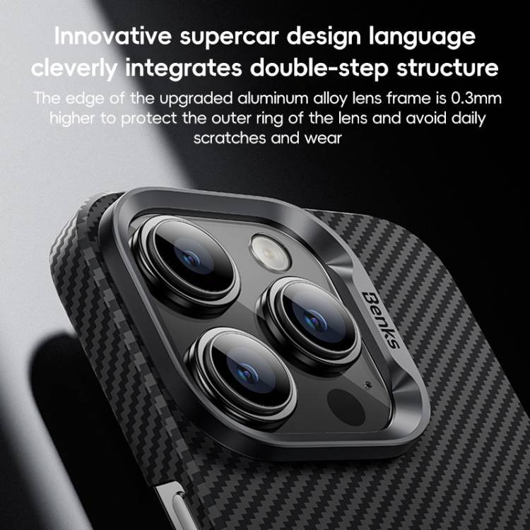 Benks Classic Kevlar 600D Fiber MagSafe Phone Case Compatible with Apple iPhone 16 Plus