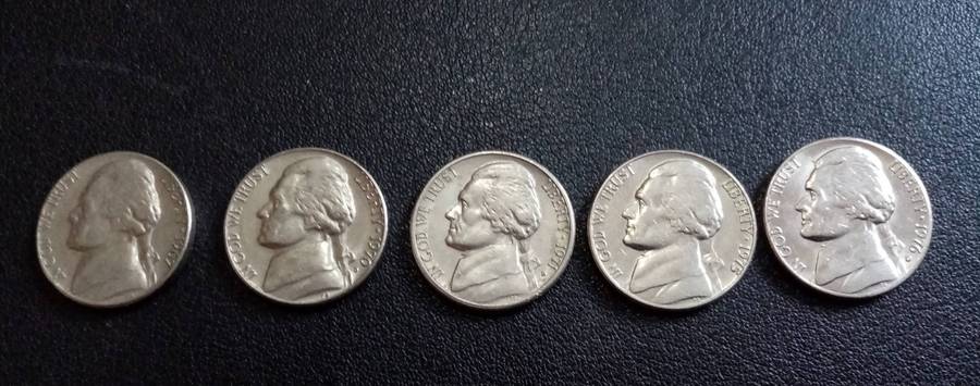 American 5 Cent Pieces all over 50 years old