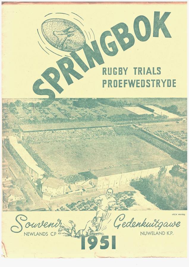 Souvenir Programme Springbok Trials 1951 Newlands