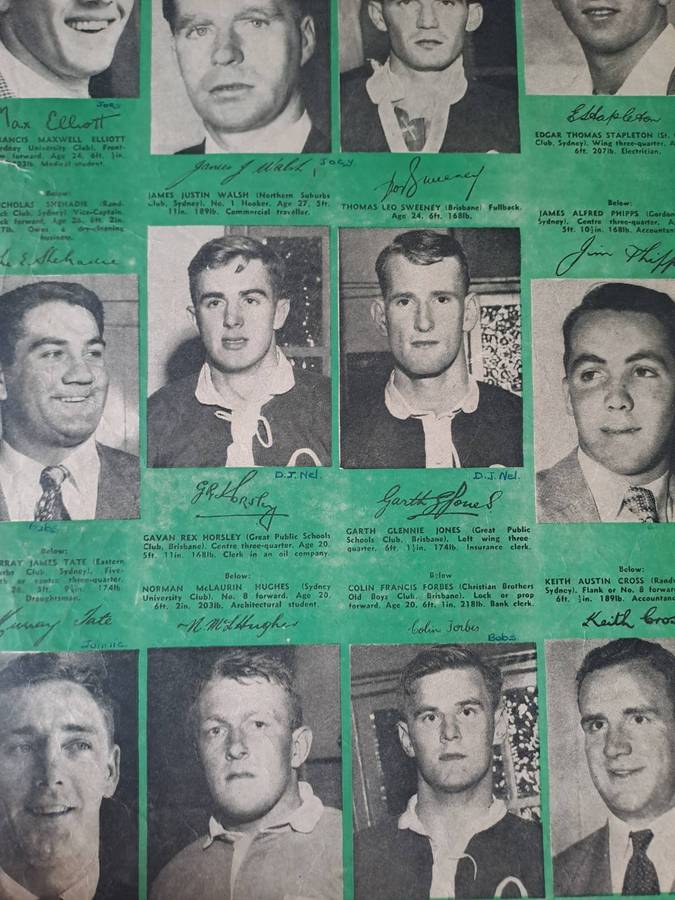 Rugby souvenir insert to Brandwag 1953 Wallabies to SA 4 pp