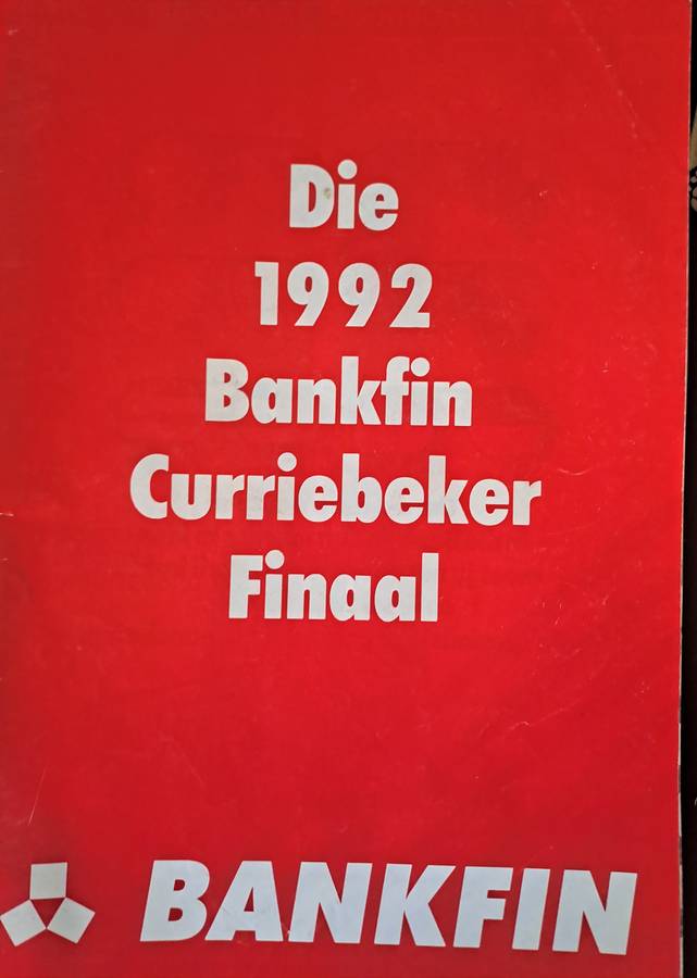 Rugby programme Transvaal v Natal CURRIE CUP FINAL 12 Sep 1992 Johannesburg