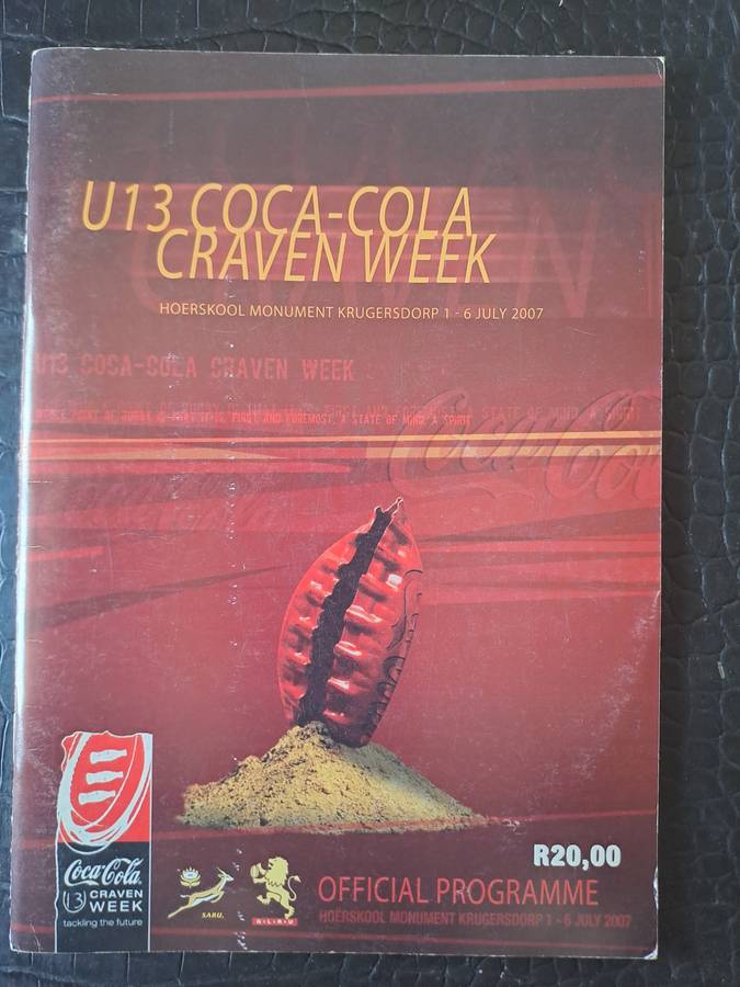 Rugby programme u.13 Craven Week 2007 Monument HS, Krugersdorp