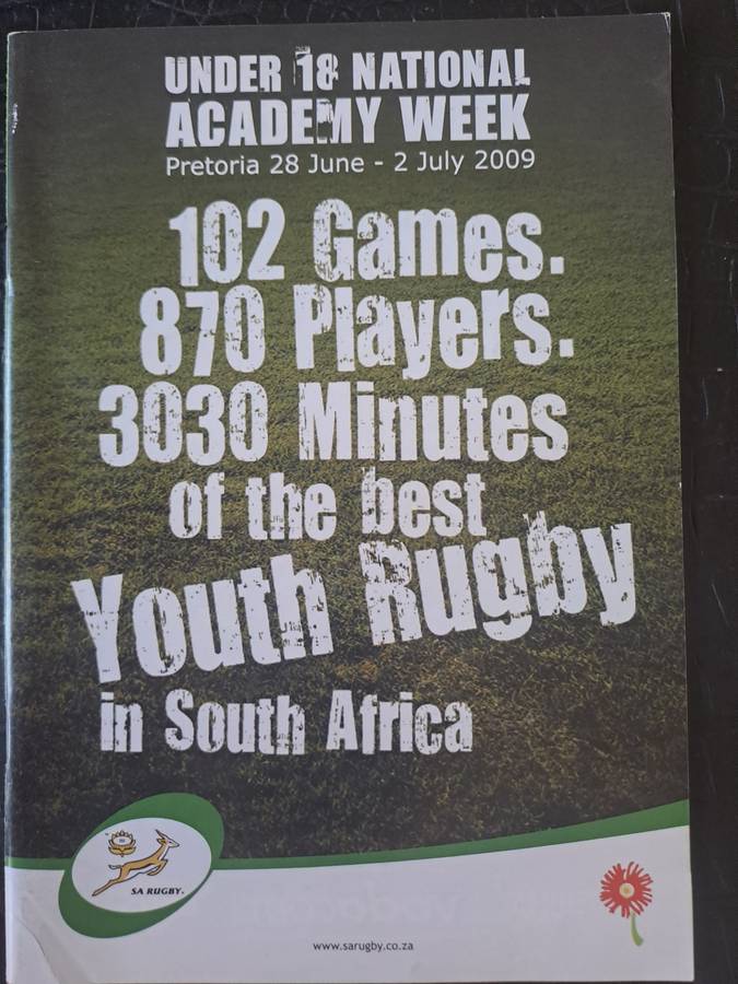 Rugby programme Academy Week 2009 Pretoria