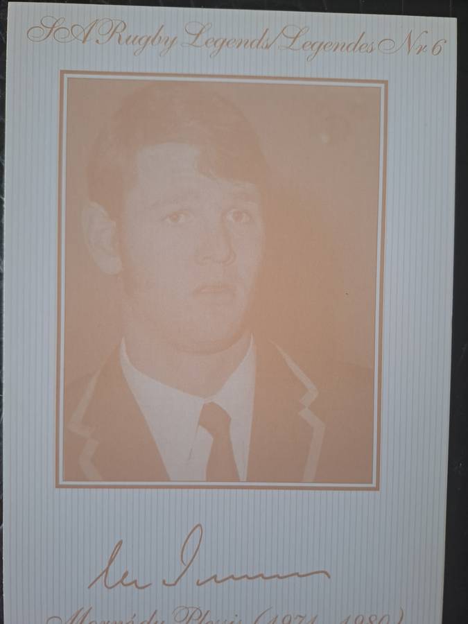 Rugby post cards. Unused. 8 X Springbok legends in sepia. Details: see below