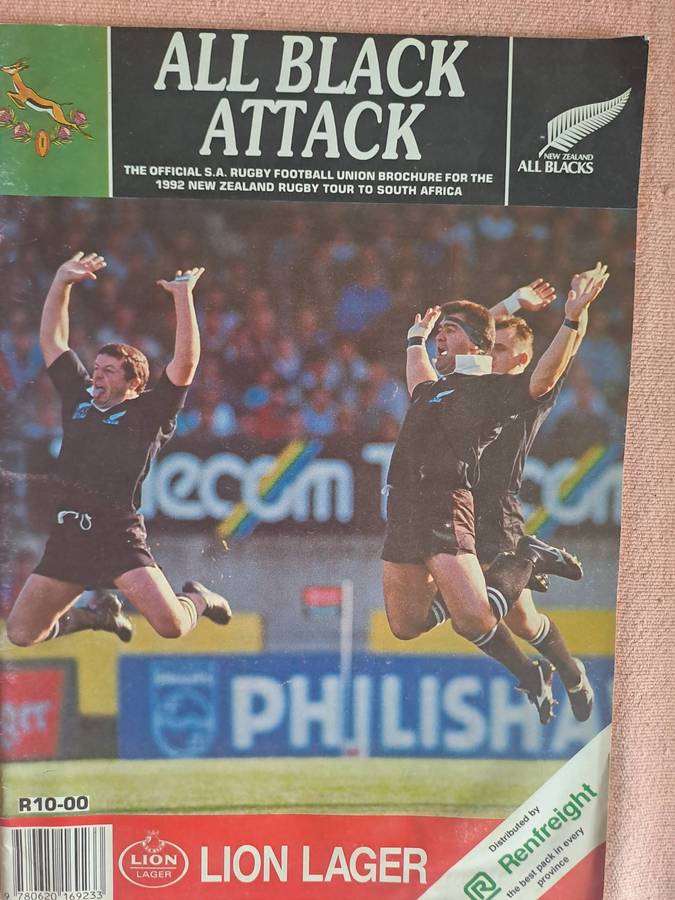 Rugby brochure. Pre-tour. 1992 All Blacks to SA