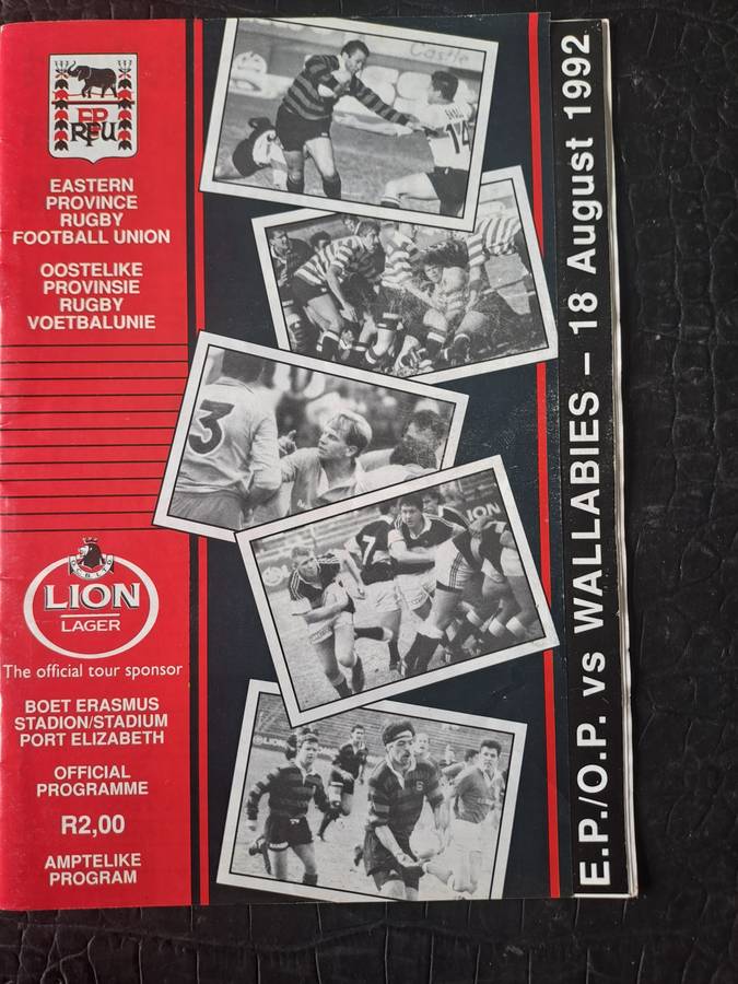 Rugby programmes. Complete set: Australia to South Africa 1992