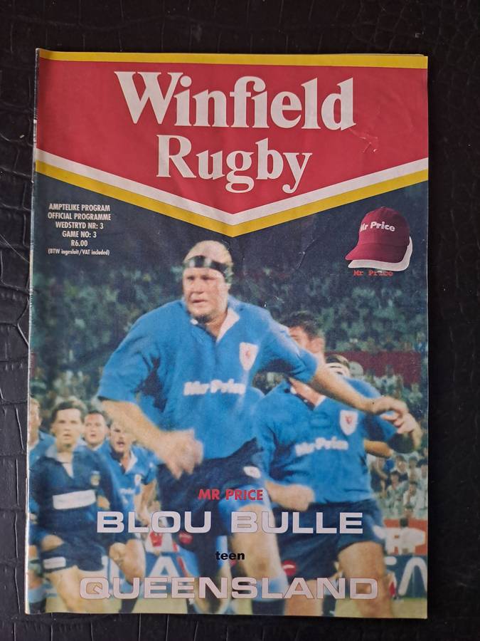 Rugby programme Blue Bulls v Queensland Reds 8 March 1997 Super 12 Loftus Versfeld