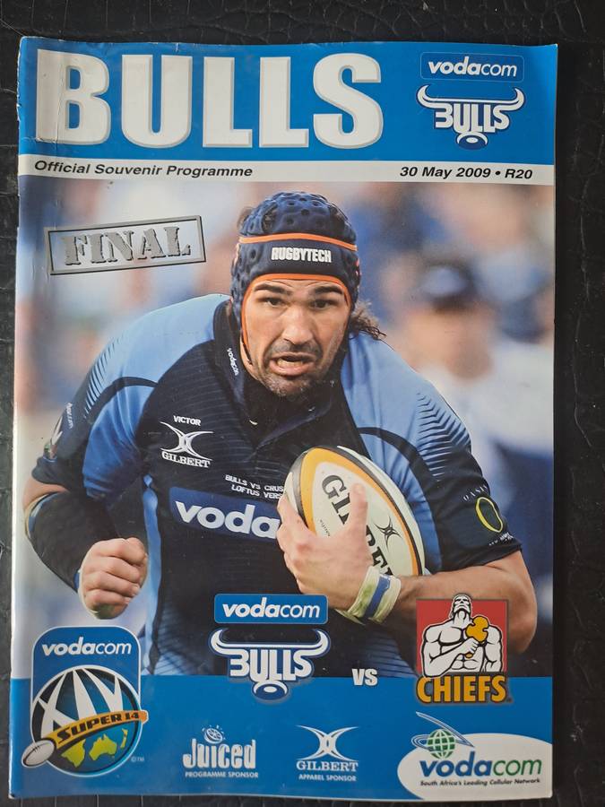 Rugby programme. Bulls v Chiefs Super Rugby FINAL 30 May 2009