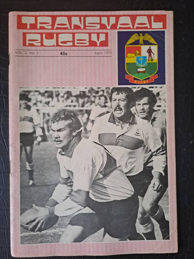 Rugby programme. Transvaal v Western Province 26 April 1975 Ellis Park