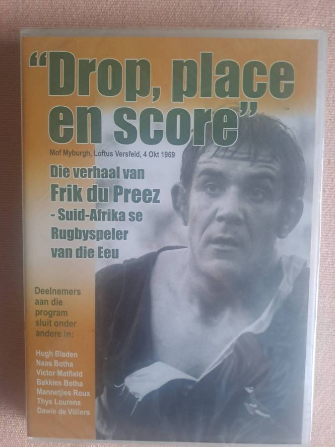 Rugby DVD  "Drop, place en score" Die Verhaal van Frik du Preez. See condition below