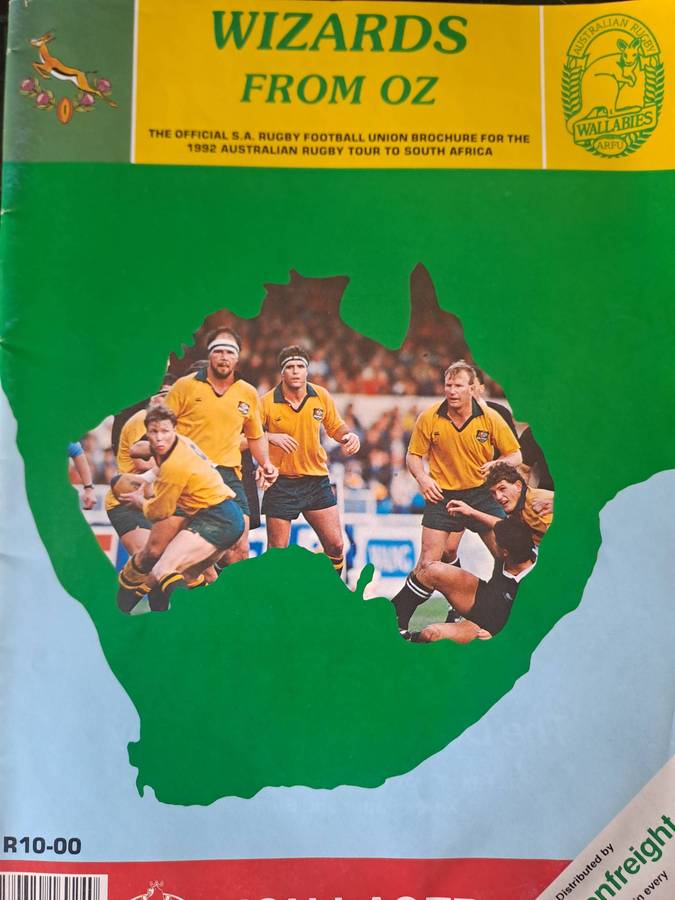 Rugby pre-tour brochure 1992 Wallabies to South Africa 38 pp