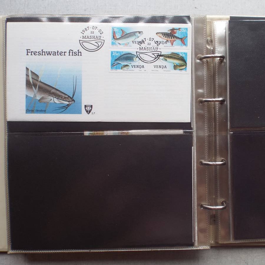 FDC Album - 20 Double-sided Album Pages - Includes Venda FDC's, Collectors Cards