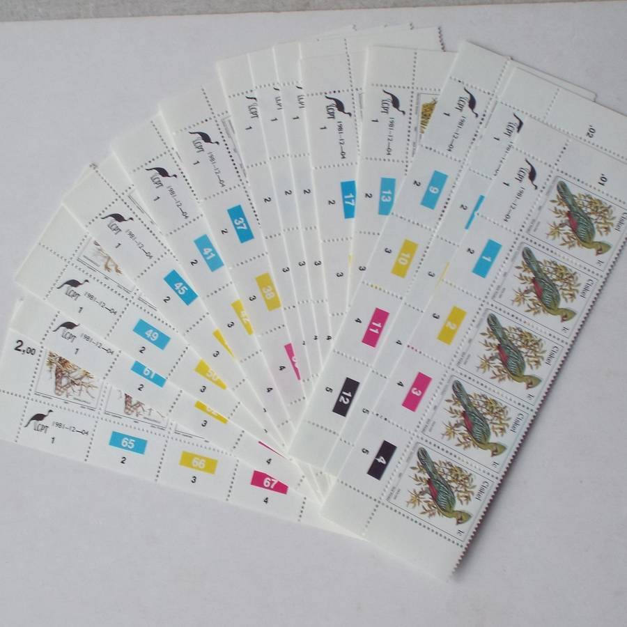 Ciskei - 1981 1st Definitive Issue "Birds" - Full Set of Control Strips of 5 (Original Print) - MNH