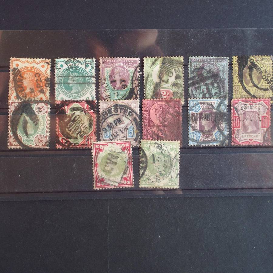 GREAT BRITAIN QV - 1887-1900 Jubilee Issue - Selection of 14 Singles - Used