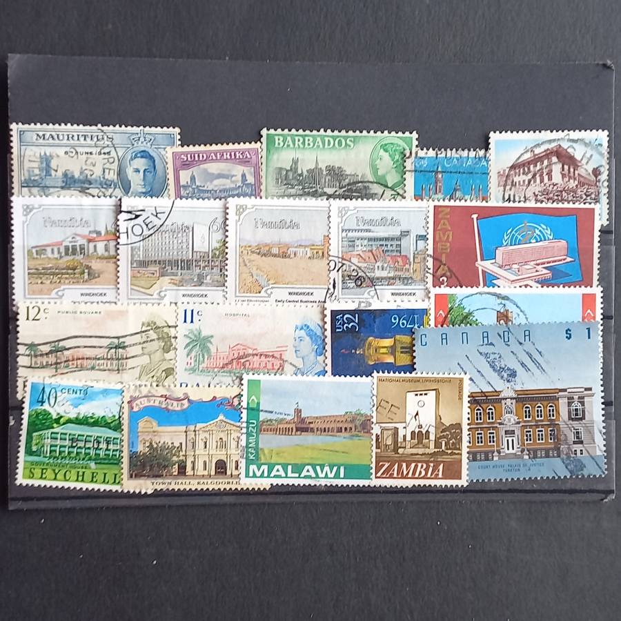Thematics - Government Buildings - 19 stamps - No duplication