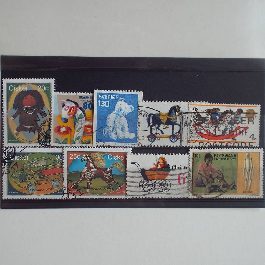 Thematics - Childrens Toys - 9 stamps - Mixed World - no duplication