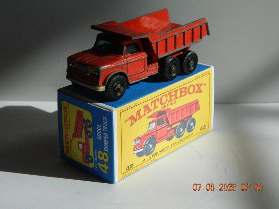 MATCHBOX SERIES  -  48  -  DODGE DUMPER TRUCK  -  ORIGINAL BOX